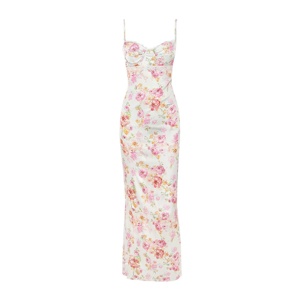 Agness Floral Stylish Maxi Bodycon Dress