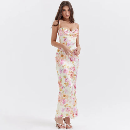 Agness Floral Stylish Maxi Bodycon Dress