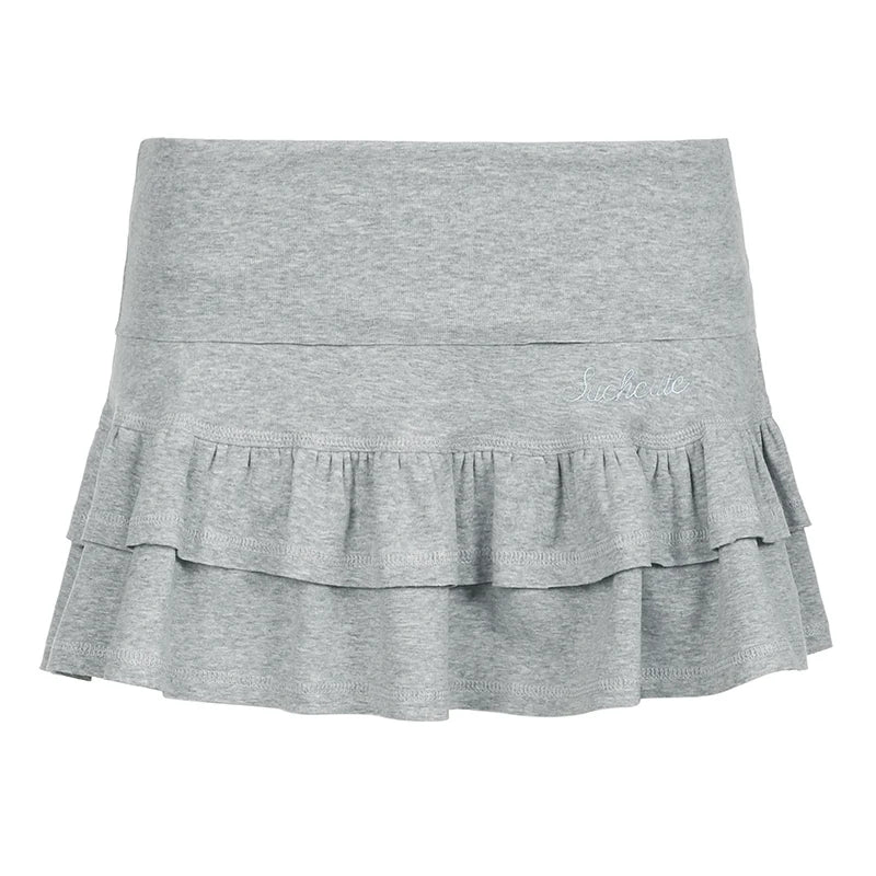 Ruffle Tiered Stylish Micro Mini Skirt