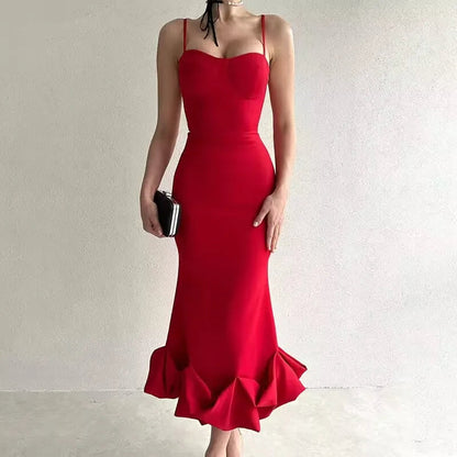 Sexy Slanted One Shoulder Modern Slim Chain Floral Maxi Dress