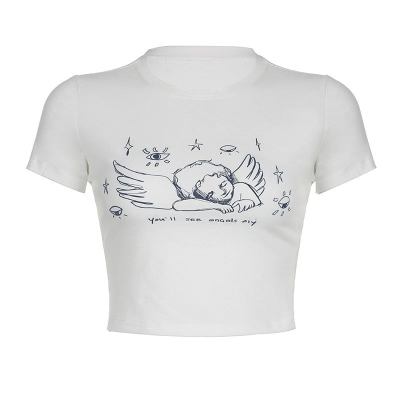 Angles Graphic Stylish White Tee