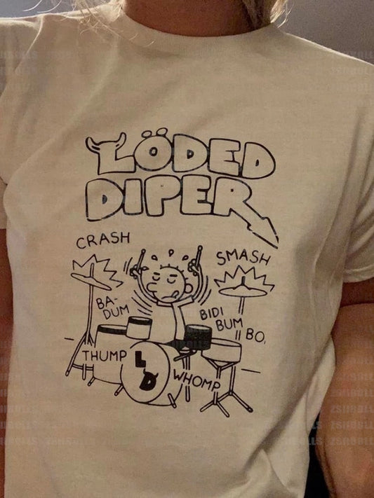 Loded Diper Wimpy Charming Kid White Graphic Tee