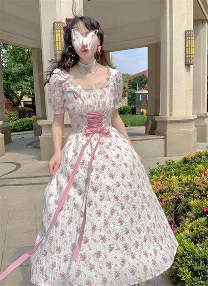 Up Women's Flowered - Gown Lace Korean Princess Fairy Elegant Style