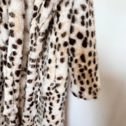 Long Belted Leopard Charming Faux Fur Coat