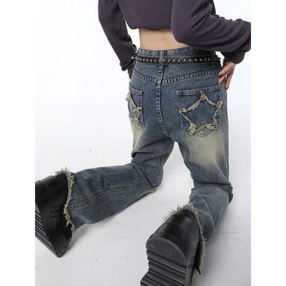 American Women Jeans Waist Baggy Fashion Jean High Wide Blue Leg Vintage Trouser Denim Streetwear Straight Female Pants