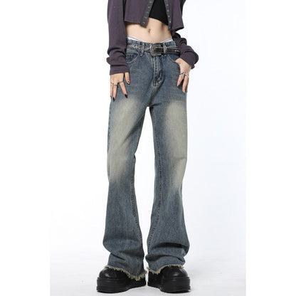 American Women Jeans Waist Baggy Fashion Jean High Wide Blue Leg Vintage Trouser Denim Streetwear Straight Female Pants