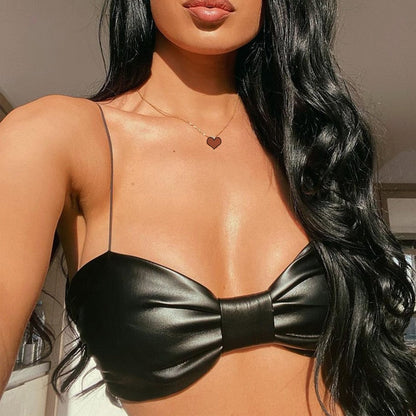 Black Pu Stylish Leather Bralette