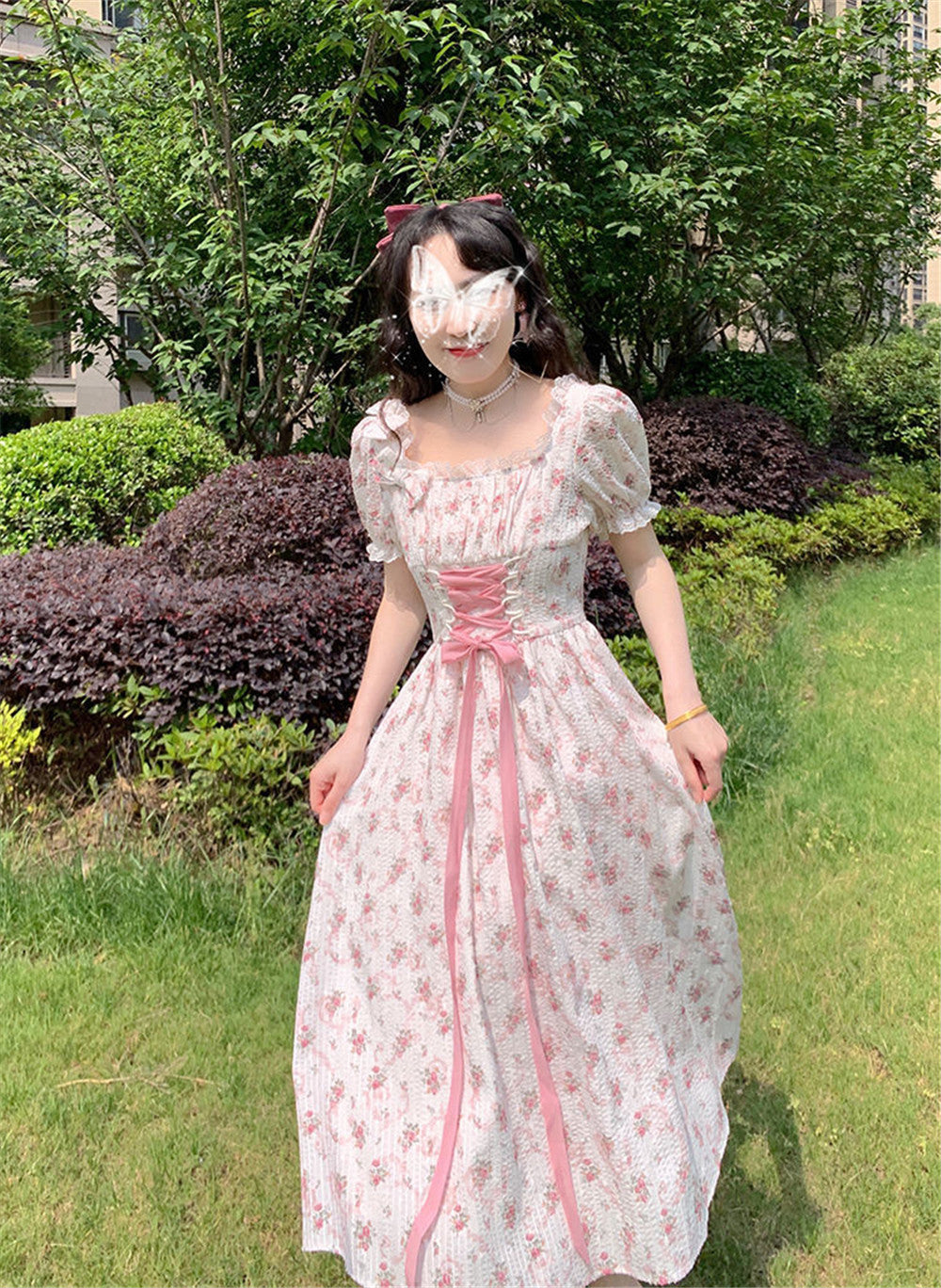 Up Women's Flowered - Gown Lace Korean Princess Fairy Elegant Style