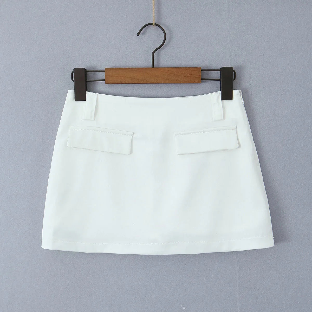 Satin Mock Stylish Pocket Mini Skirt