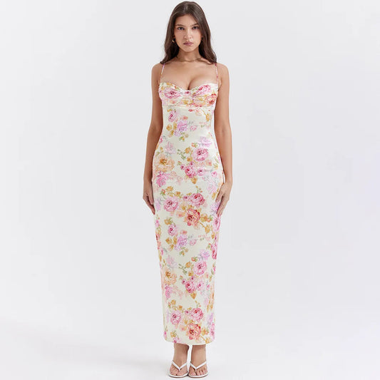 Agness Floral Stylish Maxi Bodycon Dress