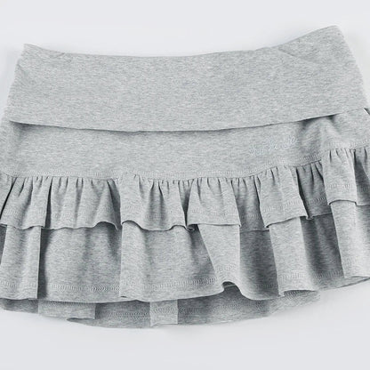 Ruffle Tiered Stylish Micro Mini Skirt