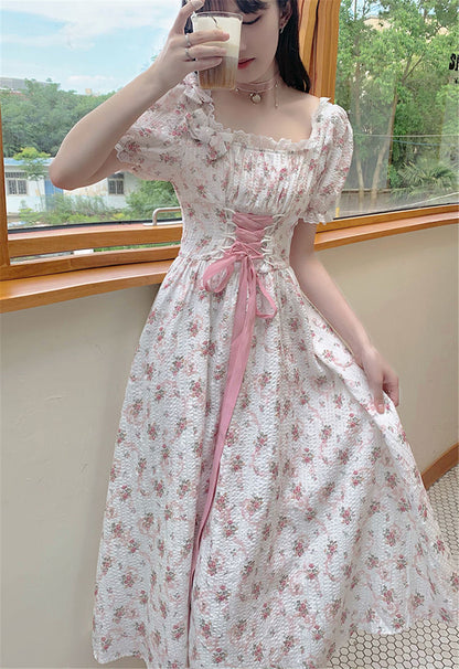 Up Women's Flowered - Gown Lace Korean Princess Fairy Elegant Style