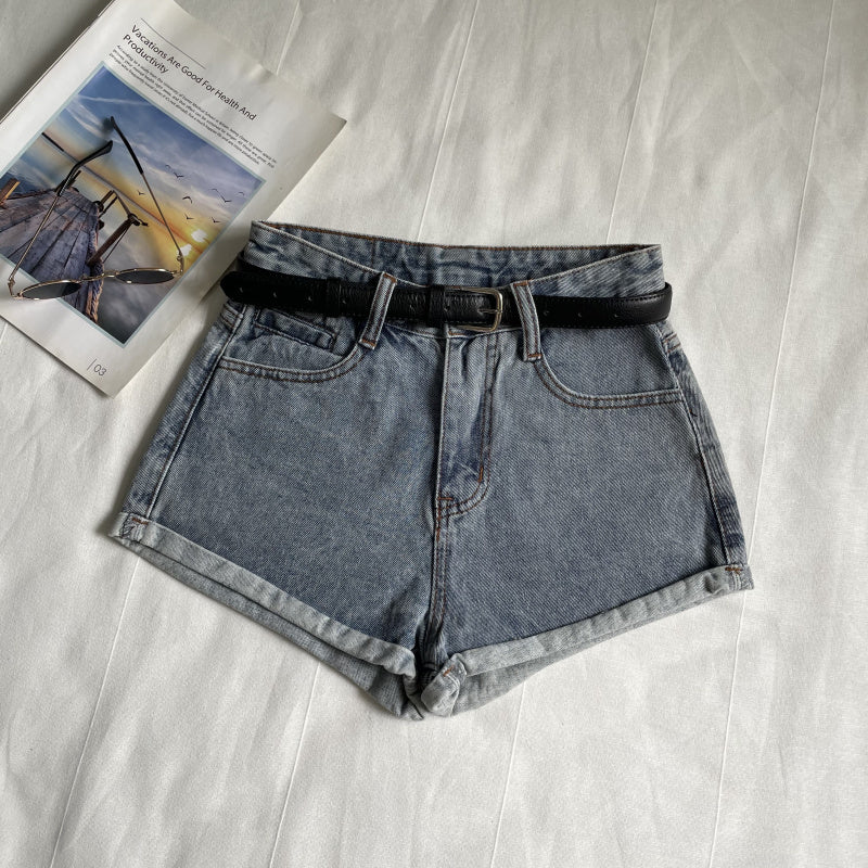 Cosybreezee - High Waist Button Fly Women Summer Denim Jean Shorts