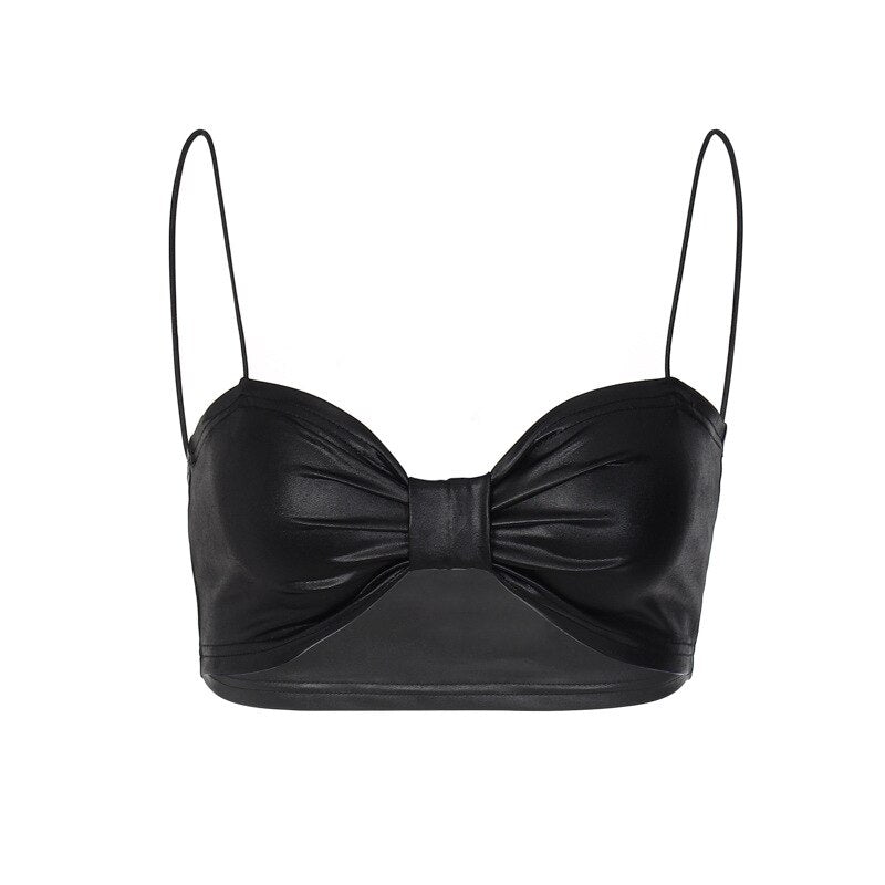 Black Pu Stylish Leather Bralette