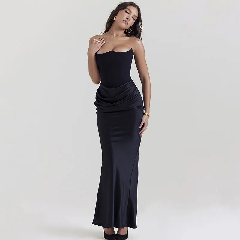 Satin Corset Stylish Maxi Dress