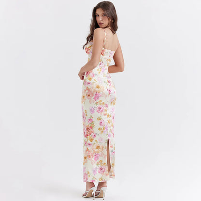 Agness Floral Stylish Maxi Bodycon Dress