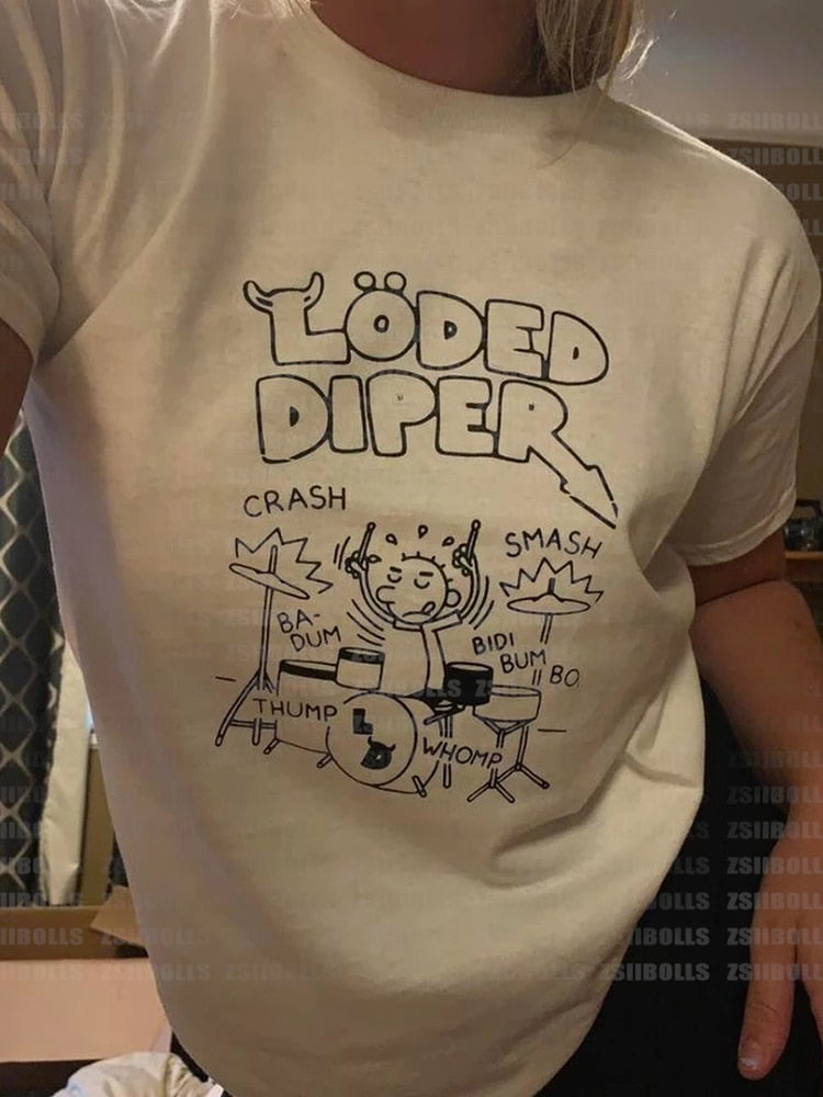 Loded Diper Wimpy Charming Kid White Graphic Tee