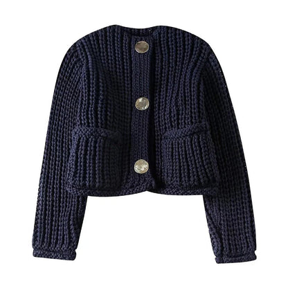 Blue Cabel Stylish Knit Pocket Cardigan