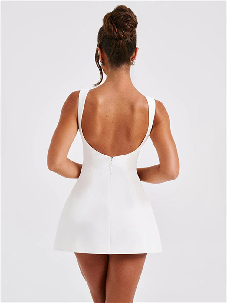 Sylvia Backless Slim Mini Dress