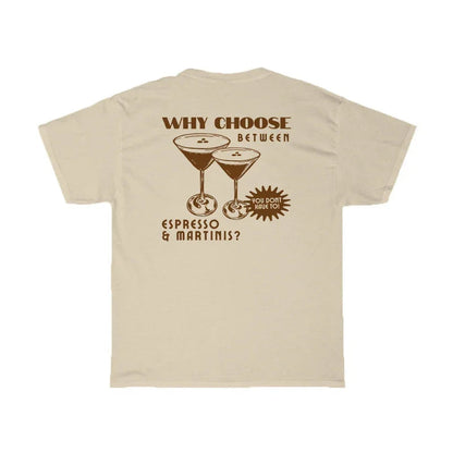 Back Print Stylish Espresso Martini T-Shirt