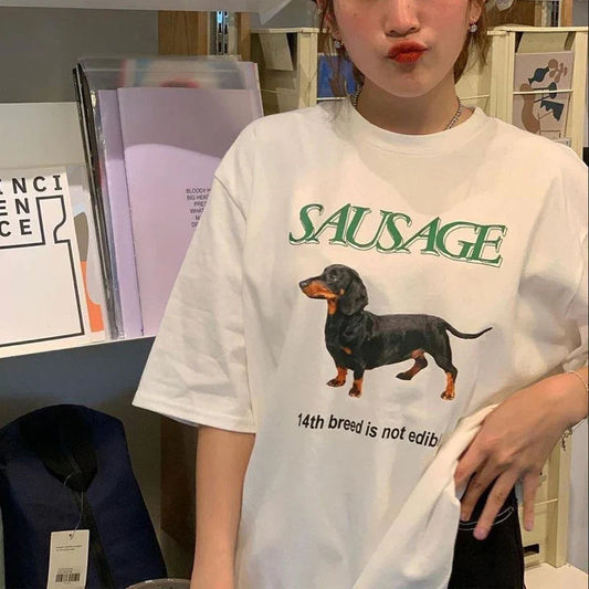 Sausage Dog Stylish Print T Shirt