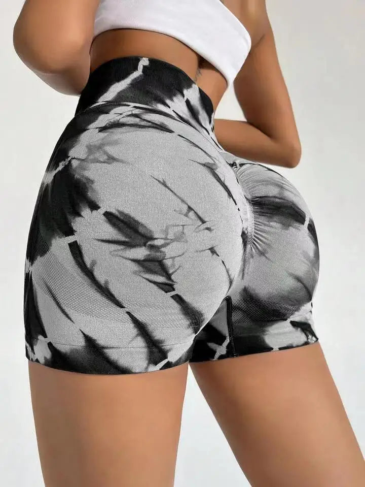 Cosybreezee - High Waist Yoga Tie Dye Shorts