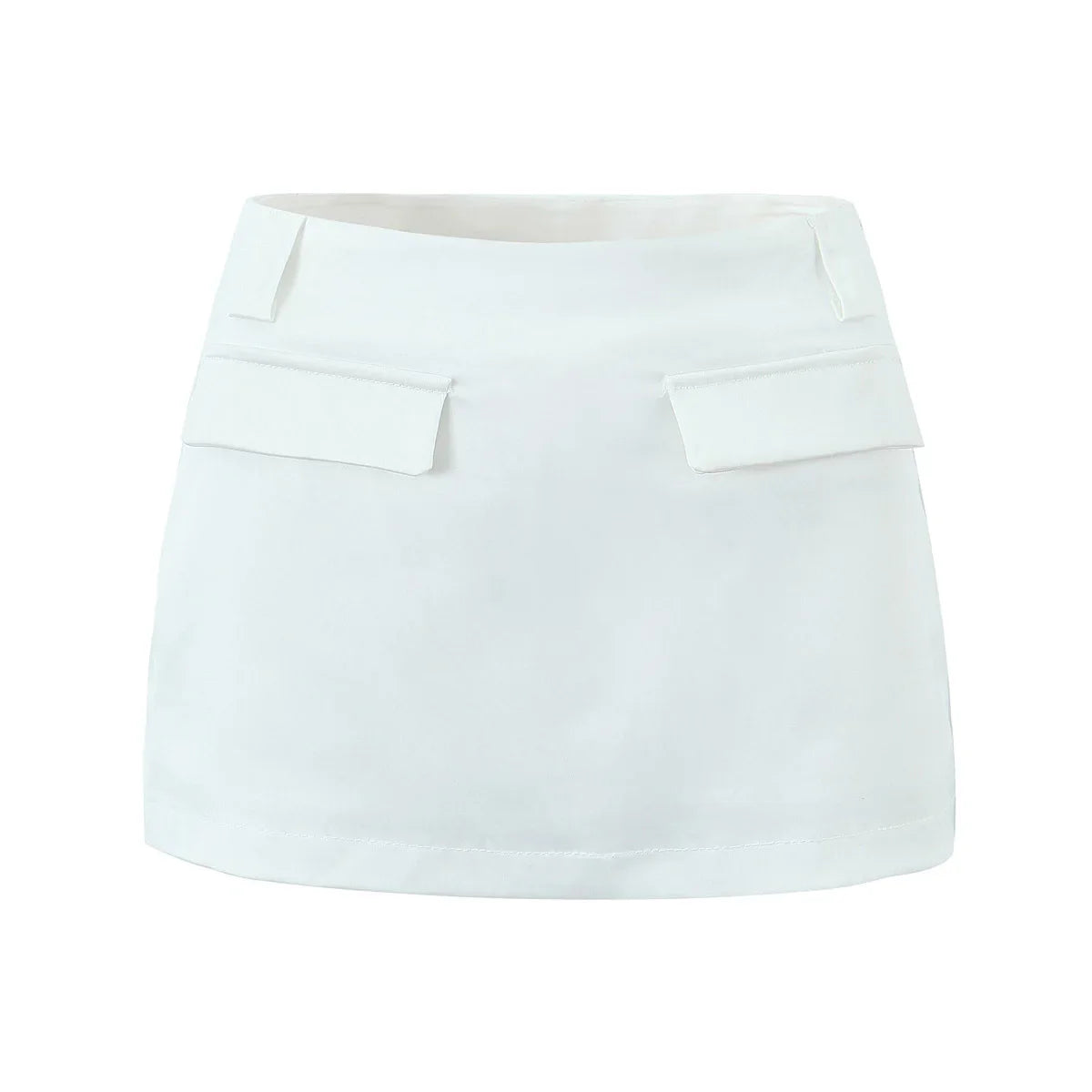 Satin Mock Stylish Pocket Mini Skirt