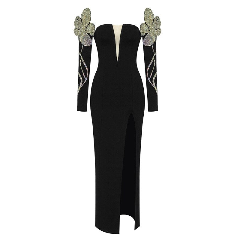 Bodycon Long Sleeve Party Evening Long Dress