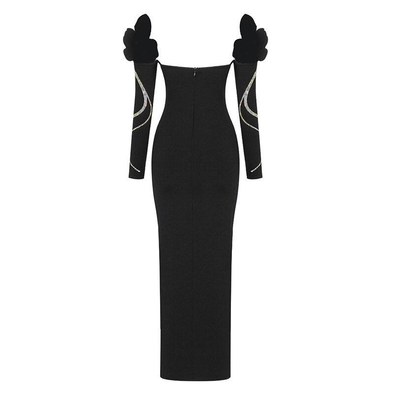 Bodycon Long Sleeve Party Evening Long Dress