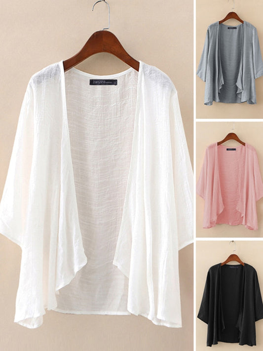 Blouse Blusas Tunic Casual Thin Tops Plus Solid Warm-Season Long Womens Arm Female Kimono Cardigans Cape Size