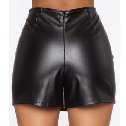 Sexy Slim Fit Solid Color Y2k Mini Leather Chic Trendy Summer Skirt