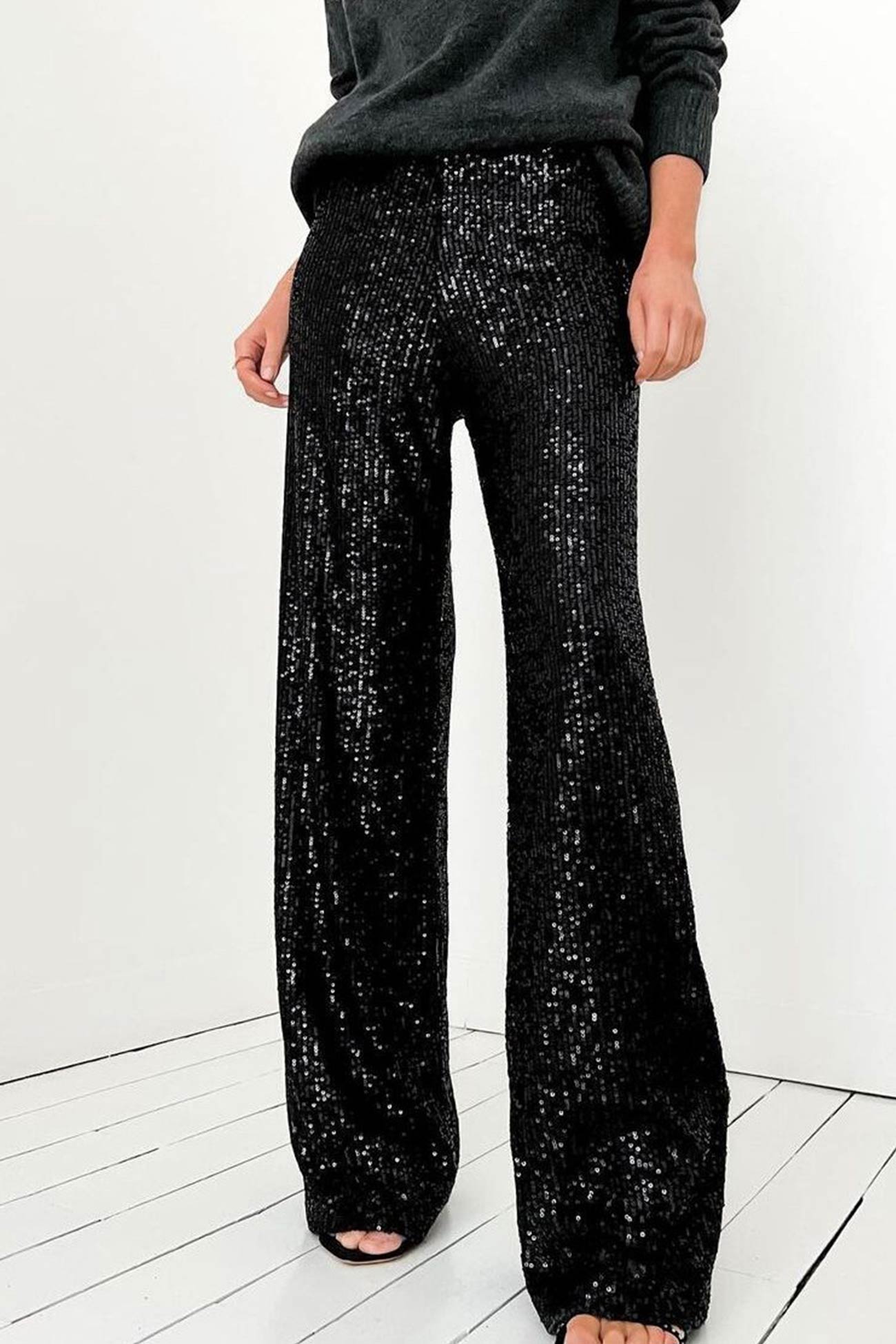 Sequin Long Straight Pants