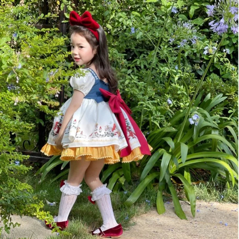 Spanish Snow White Princess Bow Lolita Kid Costume