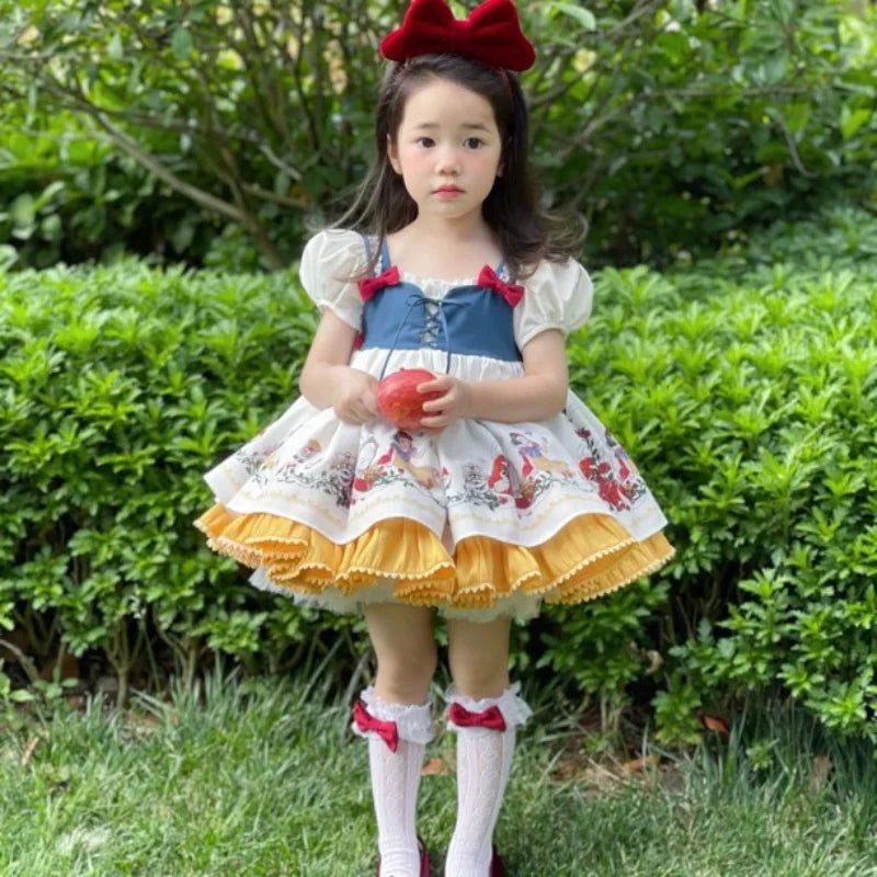 Spanish Snow White Princess Bow Lolita Kid Costume