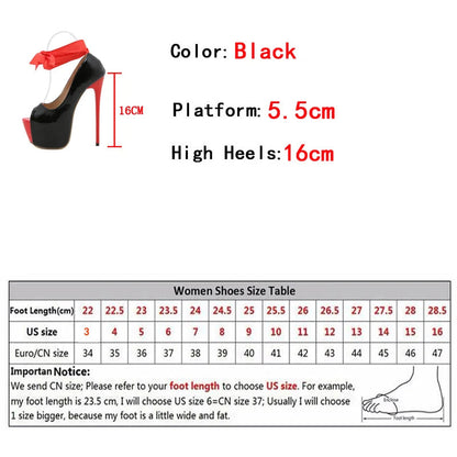 Red Ankle Strap Platform Women Pumps Peep Toe Slingback High Heels Stiletto Pole Dance Shoes