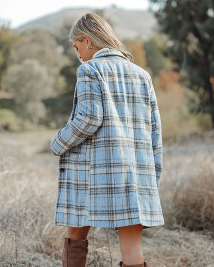 Stan Plaid Coat - Light Blue