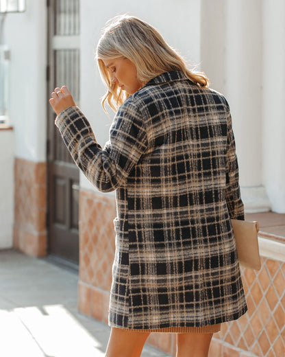 Stan Plaid Coat - Midnight Navy