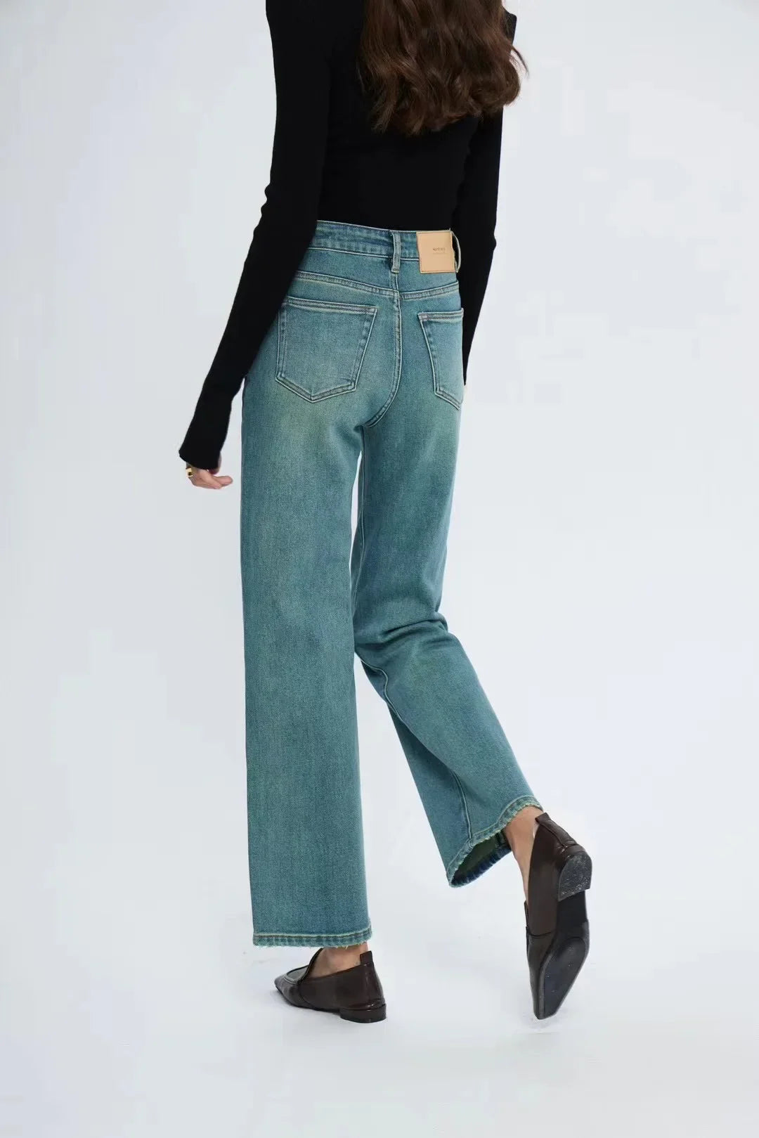 Straight Leg Denim Pant New Korean Straight Woman Female Spring 2024 Jean