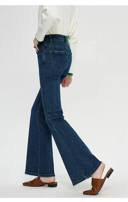 Stretch Flare High Waist Slim Flare Ladies Casual Streetwear Denim Jean