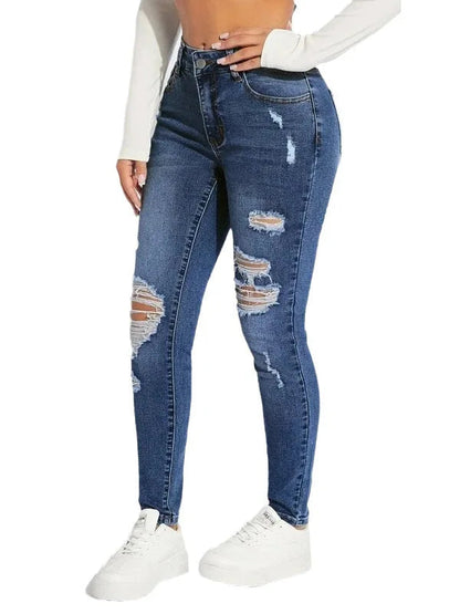 Stretch Skinny High Waist Ripped Butt Lifting Casual Slim Denim Jean