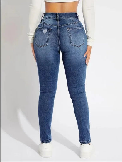 Stretch Skinny High Waist Ripped Butt Lifting Casual Slim Denim Jean