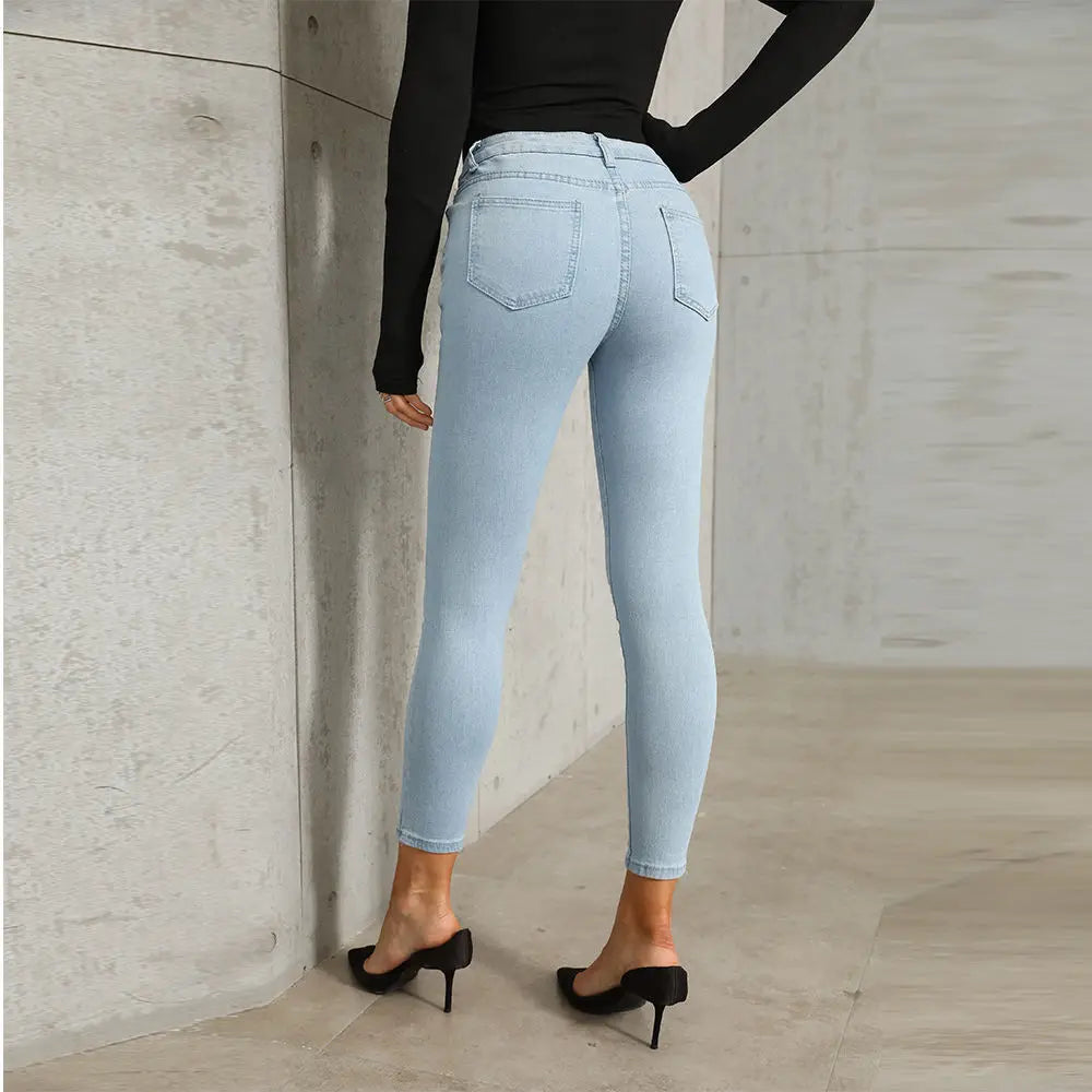 Stretch Skinny Women's High Waisted Sexy Streetwears Pencil Fashion Elastici Denim Slim Casual Jean