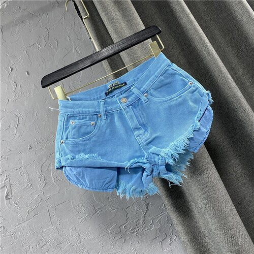 Cosybreezee - Womens Summer Low Waist Denim Shorts