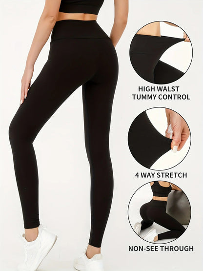 Super Soft High Waisted Tummy Control No See Through Workout Running Tights Women's Activewear Leggings