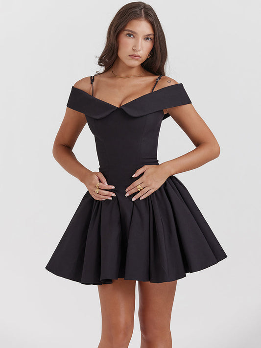 Molly Off-shoulder Spaghetti Strap Sexy Mini Dress