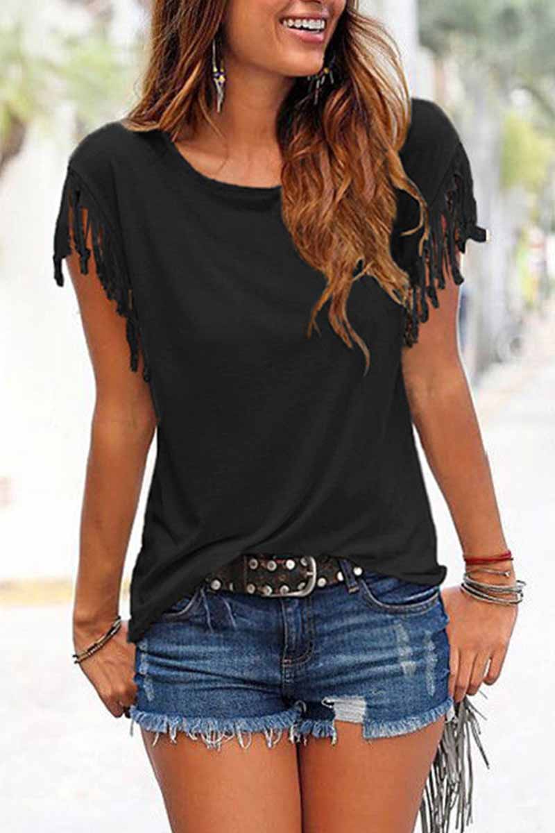 Short-sleeve Loose - Tassel (3 T-shirt Colors)