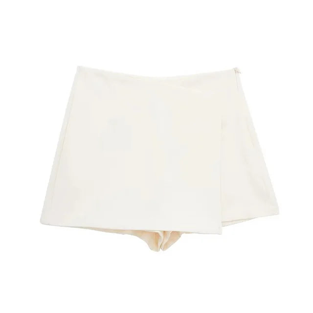 Cosybreezee - Chic High-Waist Asymmetric Skirt Shorts