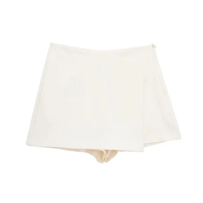 Cosybreezee - Chic High-Waist Asymmetric Skirt Shorts