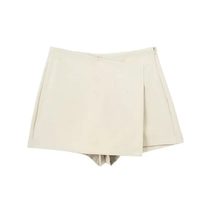 Cosybreezee - Chic High-Waist Asymmetric Skirt Shorts