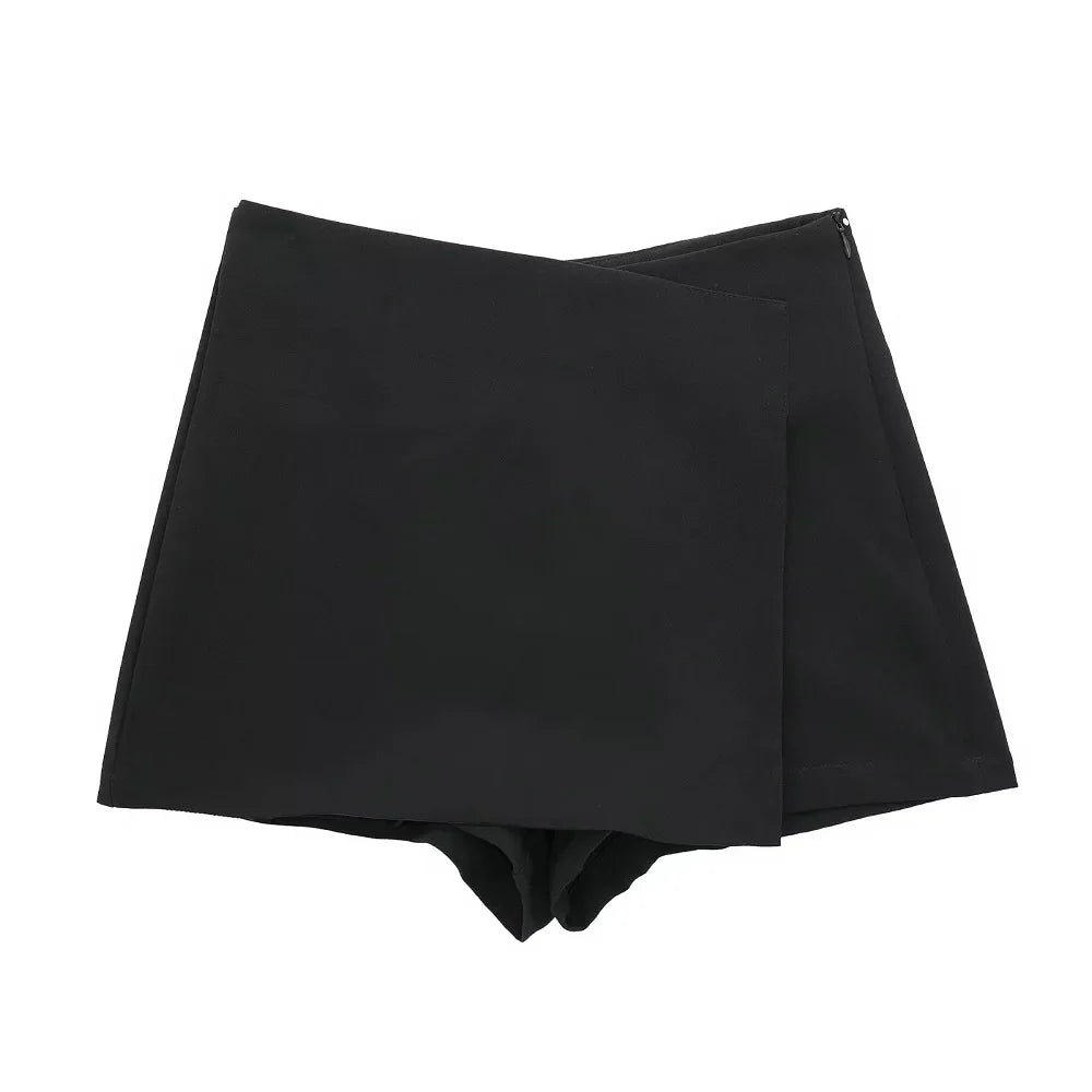 Cosybreezee - Chic High-Waist Asymmetric Skirt Shorts